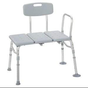 Adjustable Gray Bath Transfer Bench